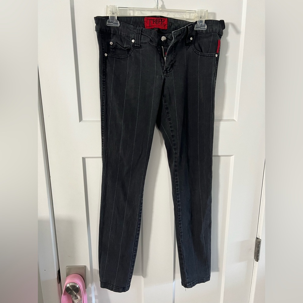 Tripp pinstripe skull jeans